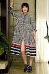 Watch Out For The Ruffle Dress (Navy Stripe)