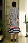 Watch Out For The Ruffle Dress (Navy Stripe)