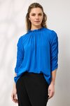 Melody Rouched Sleeve Top (Sapphire)