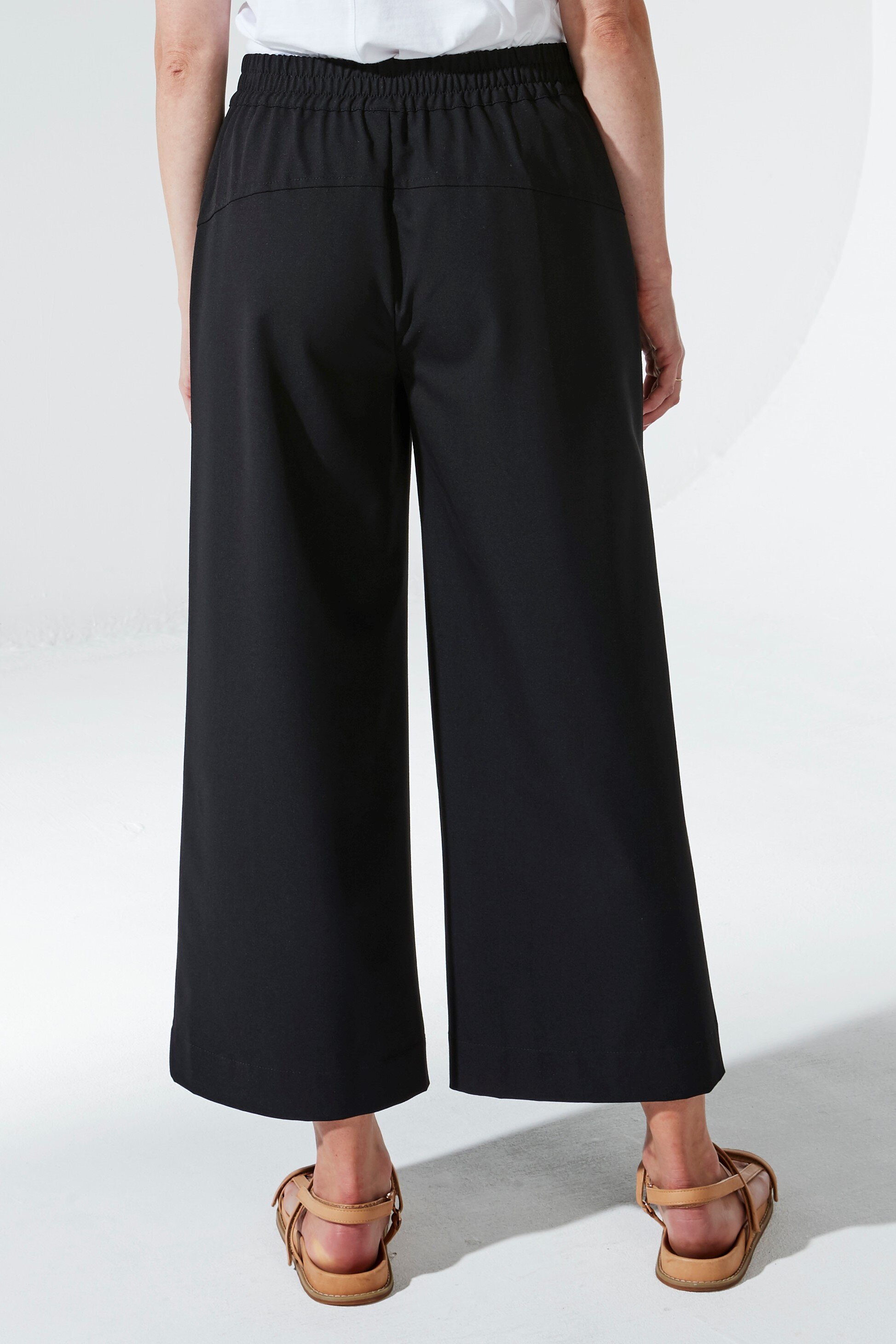 Noble Wide Leg Capri (Black) Pants Just Looking Design Nation S23