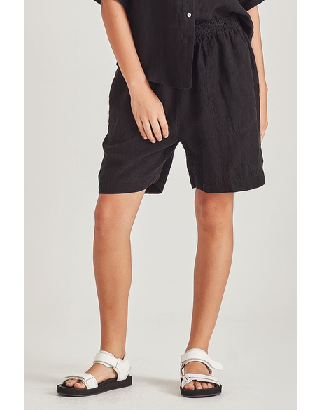 Willa Linen Shorts (Black)