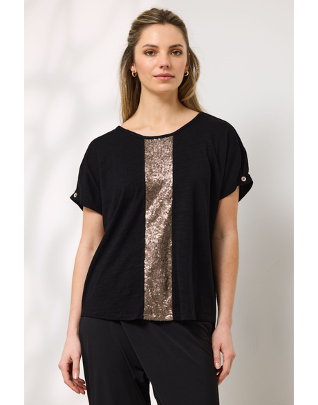 Luna Sequin Tee (Black)