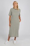 Merry Tee Dress (Clover and Pearl Stripe)