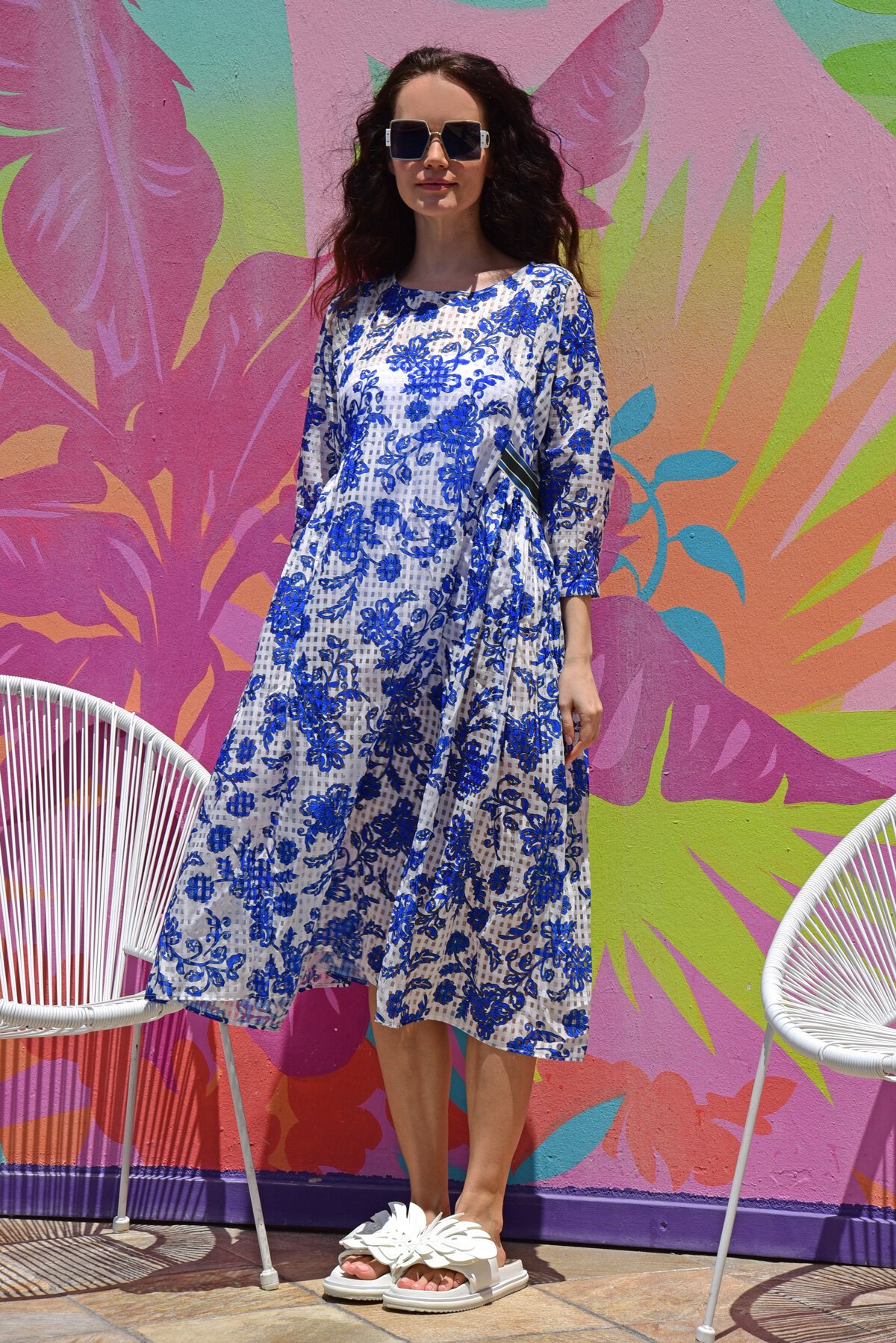 Nice N Easy Dress (Blue/White) Dresses Just Looking Trelise