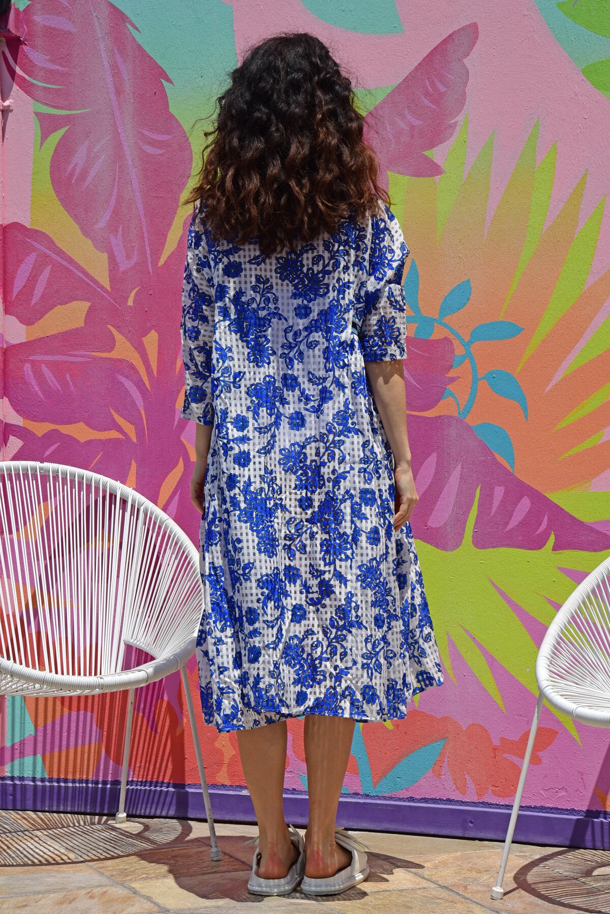 Nice N Easy Dress (Blue/White) Dresses Just Looking Trelise