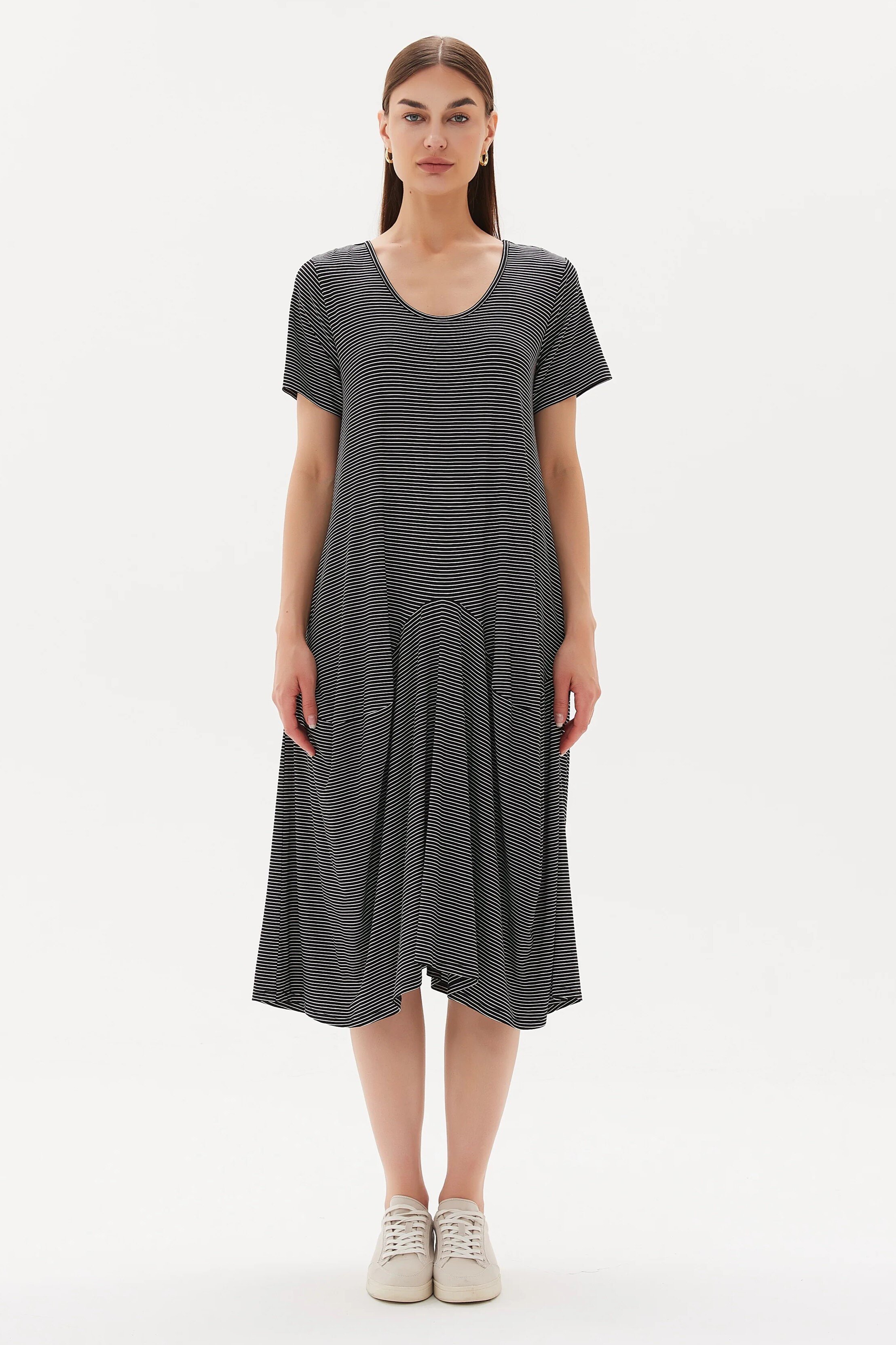 Drape Hem Jersey Dress - Dresses : Just Looking - Tirelli S23 S24SALE Drape Hem Jersey Dress - Dresses : Just Looking - Tirelli S23 S24SALE