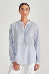 Victoria Stripe Blouse (Light Blue Stripe)