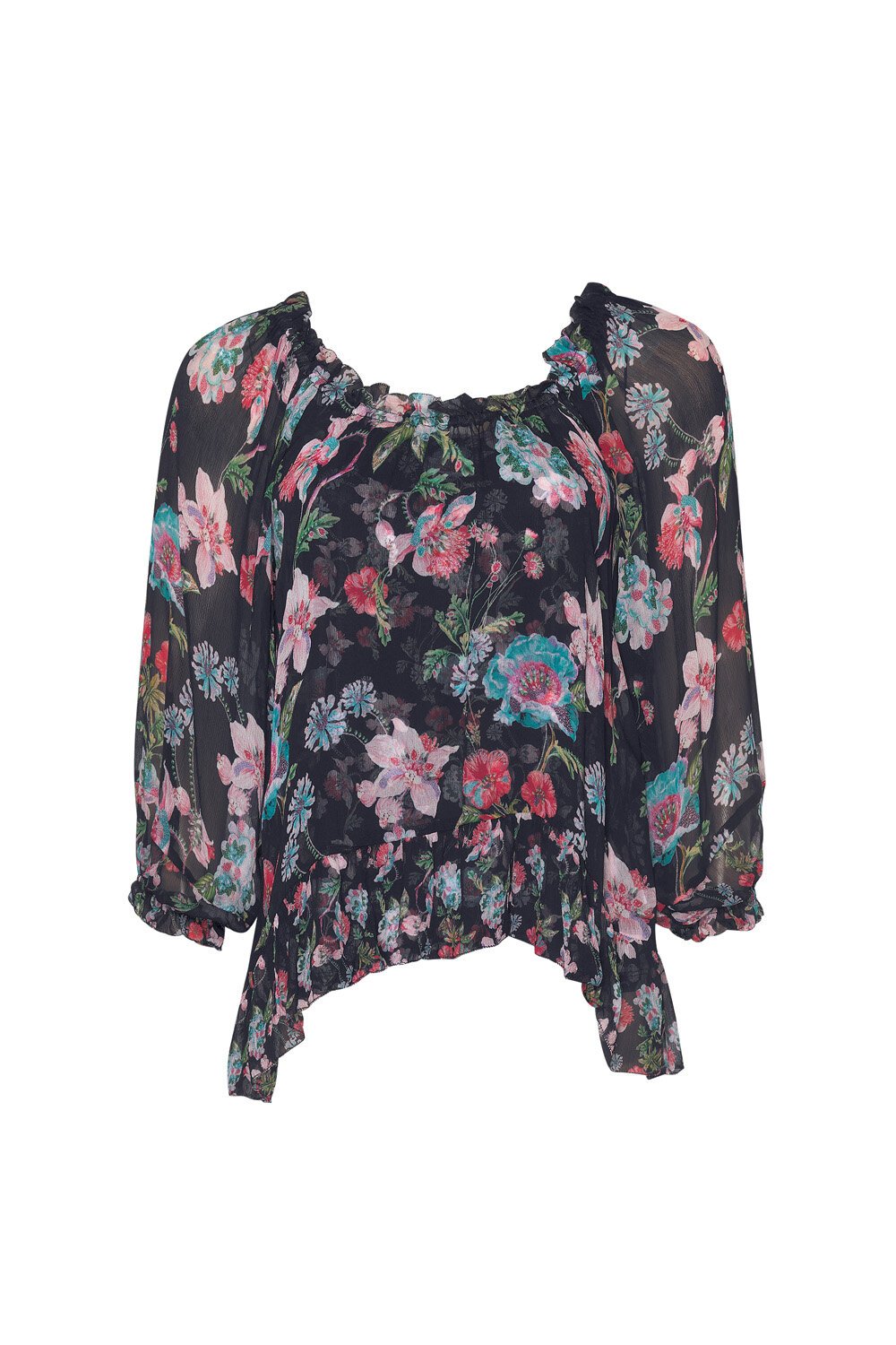 Marquise Blouse in Indigo Multi Marquise Blouse in Indigo Multi