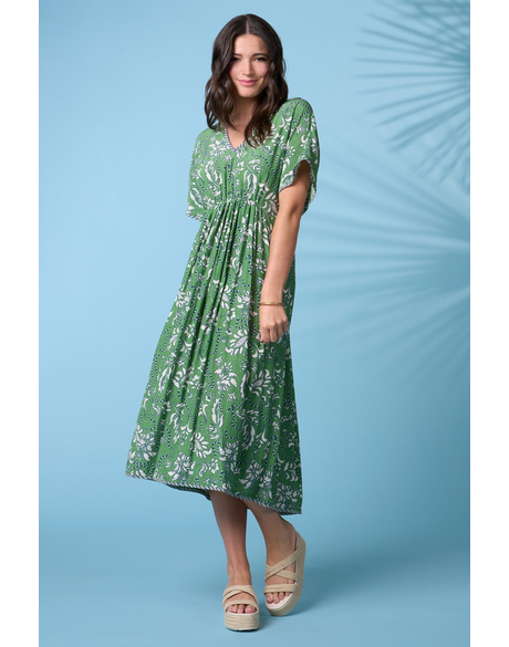 Mojito Midi Dress (Green Multi)