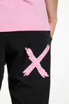 Apartment Pants (Black With Pink Bloom Print X)