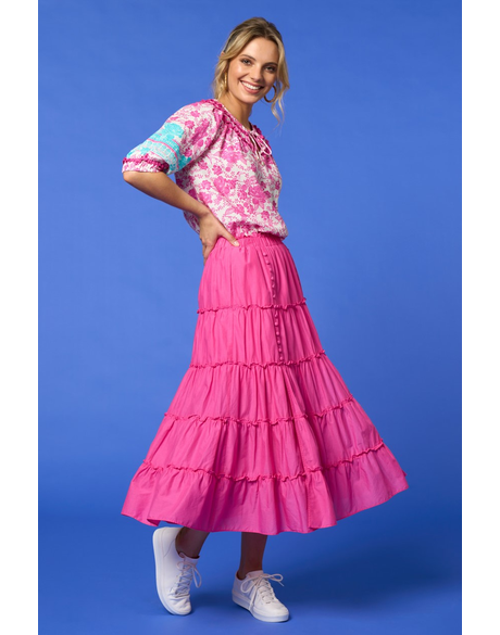 Etched Blouse (Fuchsia Multi)