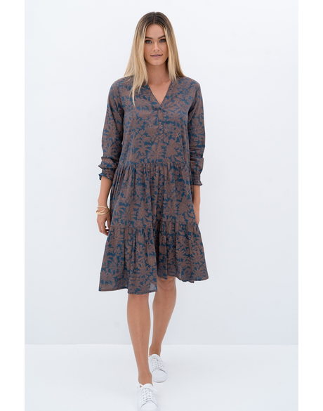 Milos Elysian Dress (Tan Print)