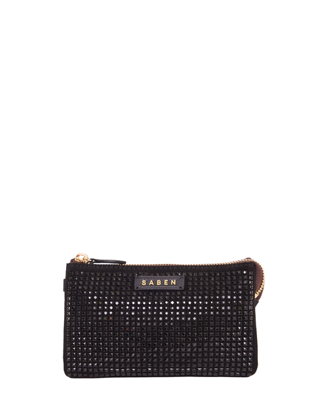 Lily Mini Bag (Black Crystal + Gold Curb Chain)