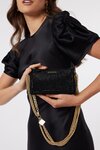 Lily Mini Bag (Black Crystal + Gold Curb Chain)