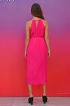 Neck Point Dress (Hot Pink)