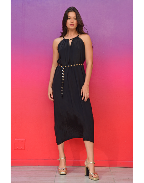 Neck Point Dress (Black)