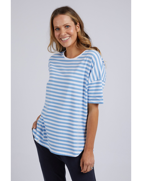 Lauren S/S Tee - Stripe (Azure & White Stripe)