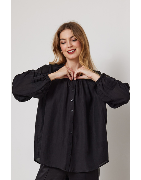 Meline Pintuck Shirt (Black)