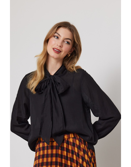 Meline Tie Shirt (Black)