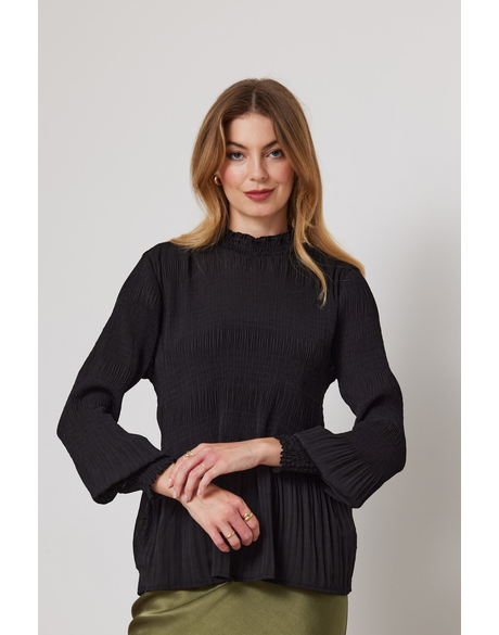 Meline Pleat Top (Black)