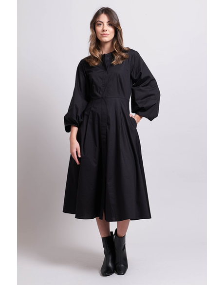 Dress - Pleated Sleeve