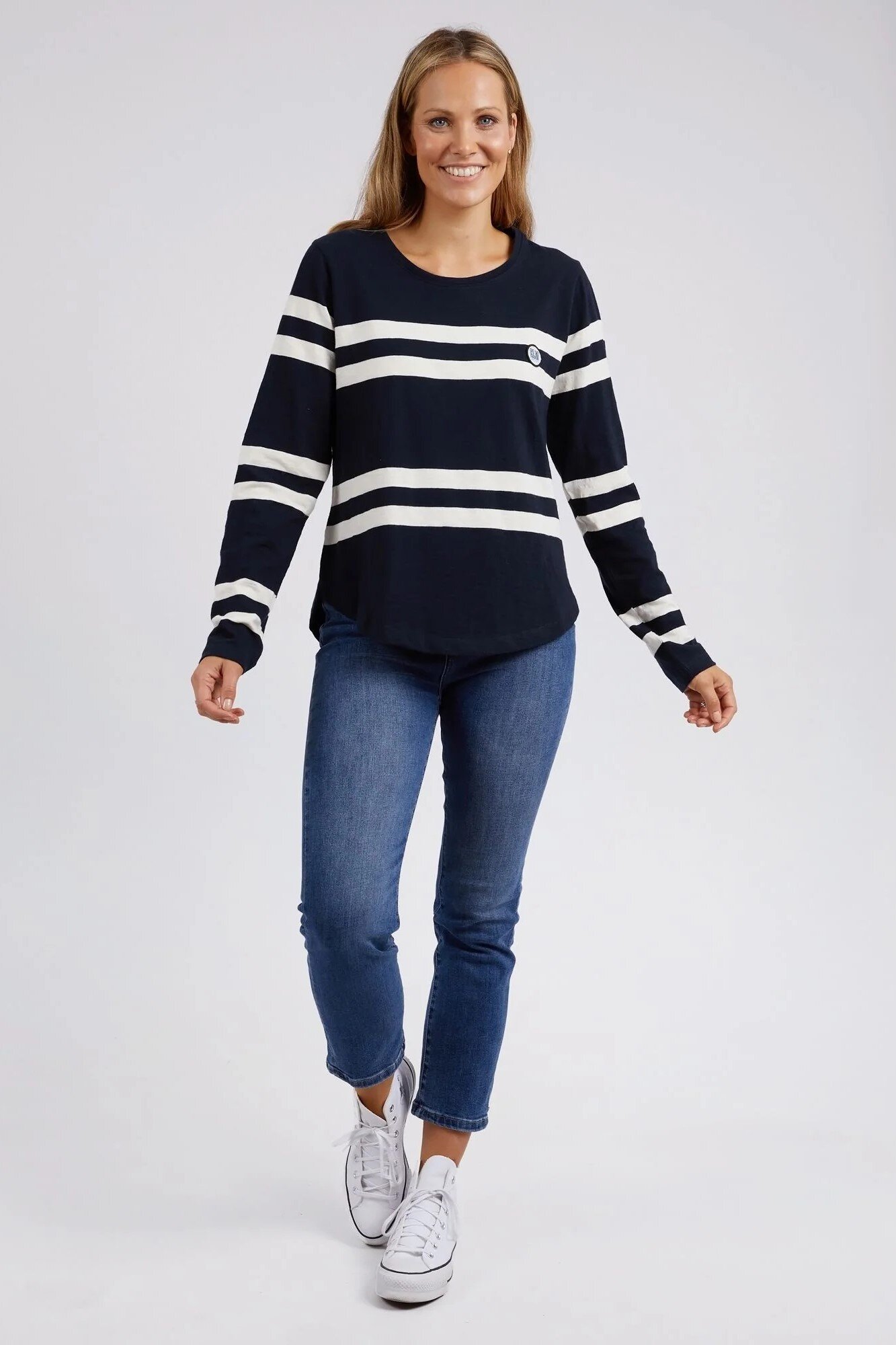 Lemon Tree Allegra Linen Dress - Navy Stripe