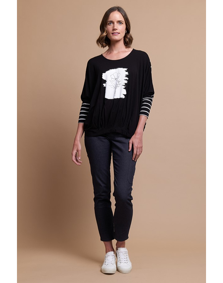  Batwing, Up Down Hem Top