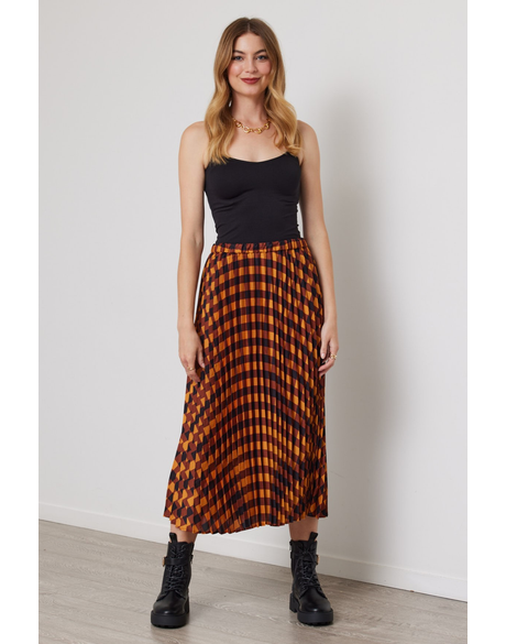 Ember Pleat Skirt (Check Print)