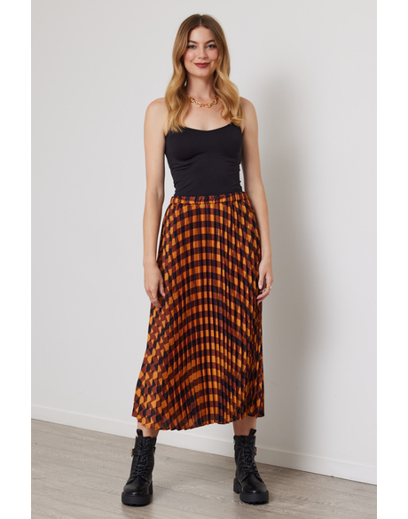 Ember Pleat Skirt (Check Print)