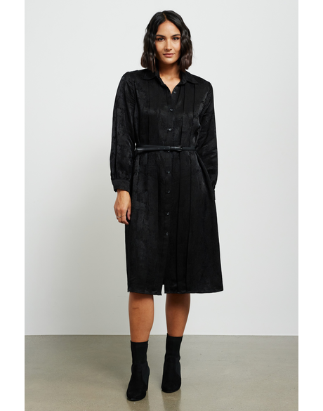 Eva Shirt Dress (Black Jacquard)