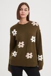 Flower Contrast Knit