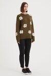 Flower Contrast Knit