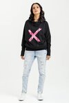 Ellen Hoodie (Black W/ Irregular Stripe Pink X)