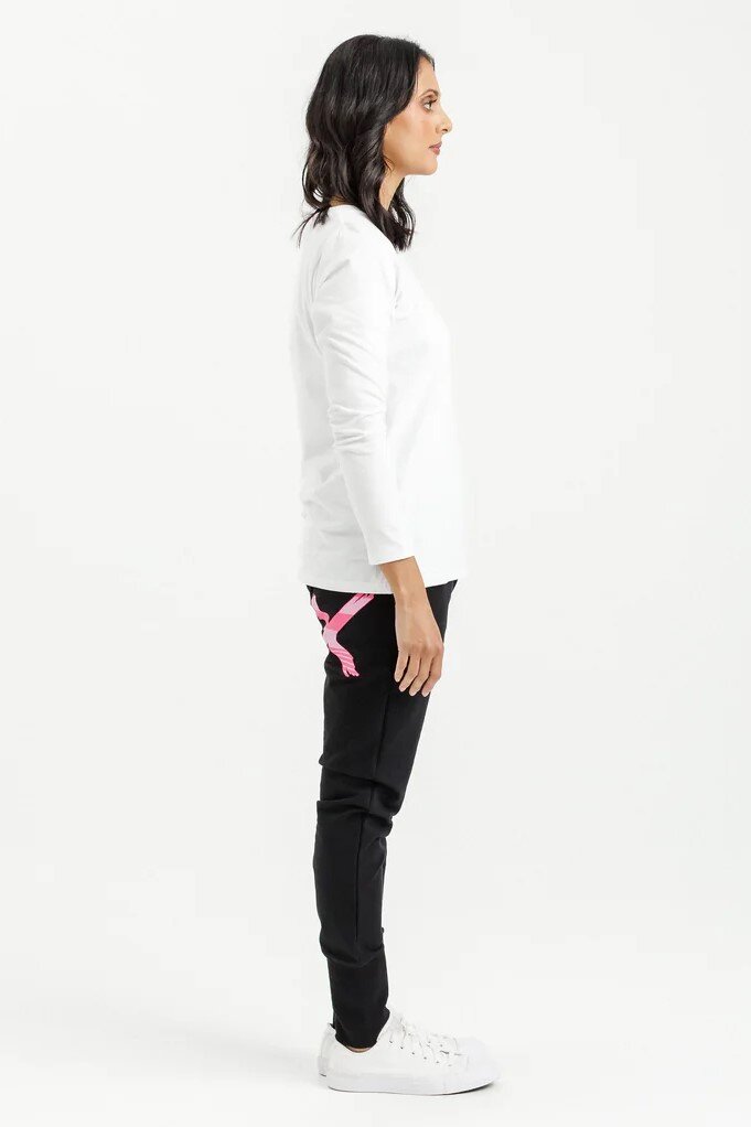Black pants with pink stripe 2025