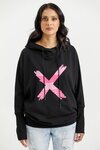 Ellen Hoodie (Black W/ Irregular Stripe Pink X)