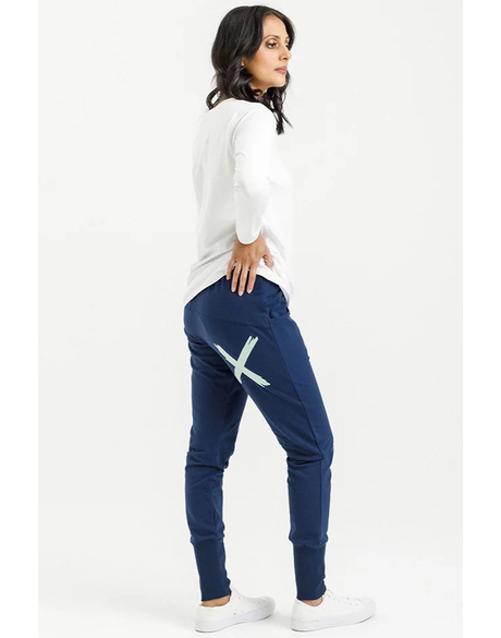 Apartment Pants (Indigo Blue W/ Sea Foam X) - Pants : Just