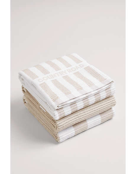 CR Stripe Australian Cotton Tea Towel Pack Of 3