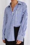 You Got This Blue Stripe Cotton Oversized Shirt