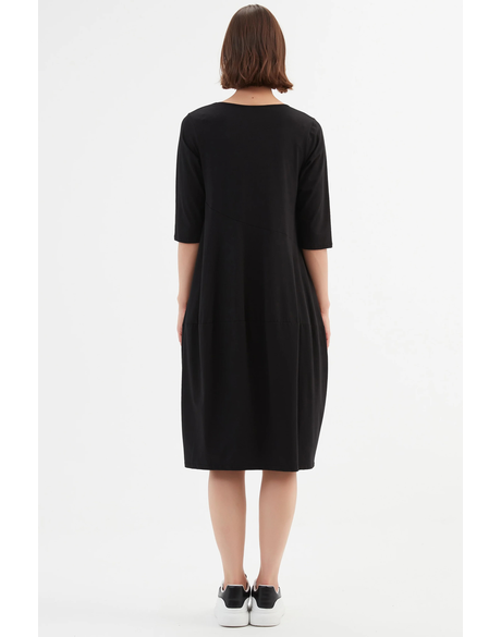 Diagonal Seam Knit Dress