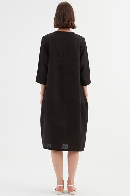 Diagonal lined bicolor dress main image 1