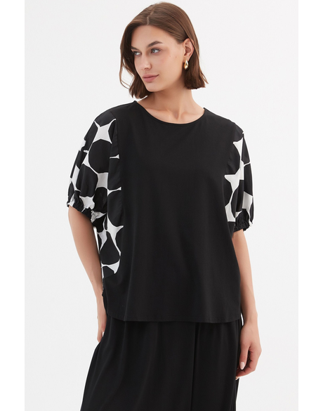 Puff Sleeve Combi Tee