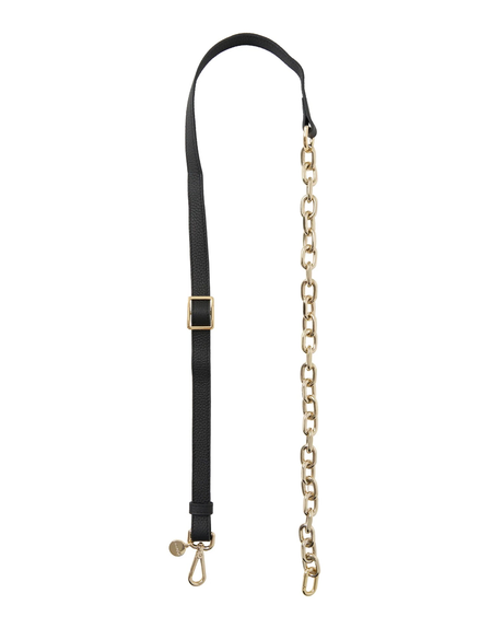 Feature Strap Chain (Gold Link + Black Leaether)