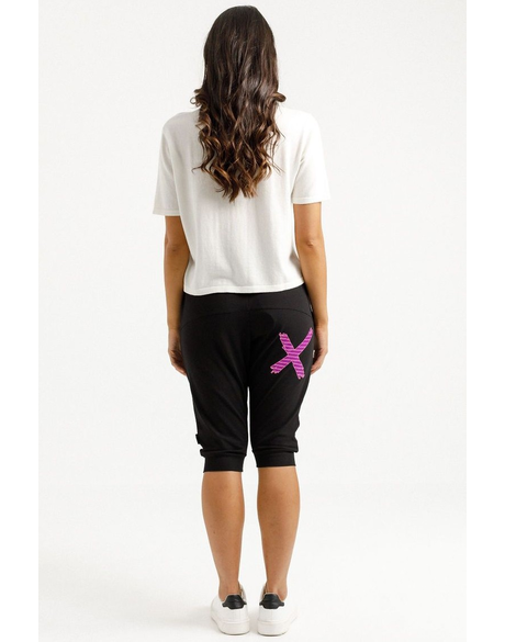 3/4 Apartment Pants (Black w Candy Stripe X)