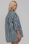 Two Makes One Shirt (White Black Green Stripe)