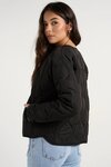 Apex Black Collarless Puffer Jacket