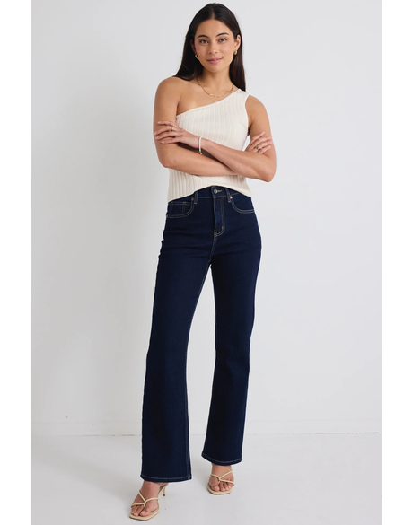 Farah Indigo High Rise Soft Flare Jean
