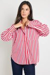 You Got This Red Stripe Oversized Shirt