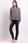 Ruffle Neck, Elastic Cuff Blouse 