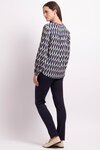 Ruffle Neck, Elastic Cuff Blouse 