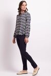 Ruffle Neck, Elastic Cuff Blouse 